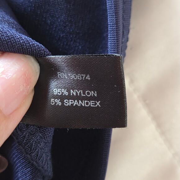 Boston Proper Knit Top, Stretchy Loose-fit Navy Blue size Large, Dolman Sleeves - Picture 9 of 10